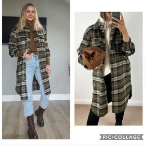 NWT H&M Plaid Shacket Blogger Fav